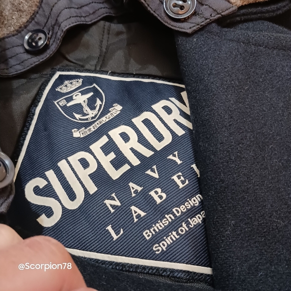 SuperDry Navy Label Merchant/Military Pea Coat Jacket Size Small for Women - Picture 10 of 10